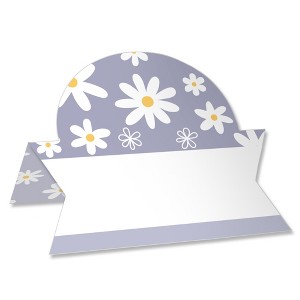 Big Dot of Happiness Purple Daisy Flowers - Floral Party Tent Buffet Card - Table Setting Name Place Cards - Set of 24 - 1 of 4