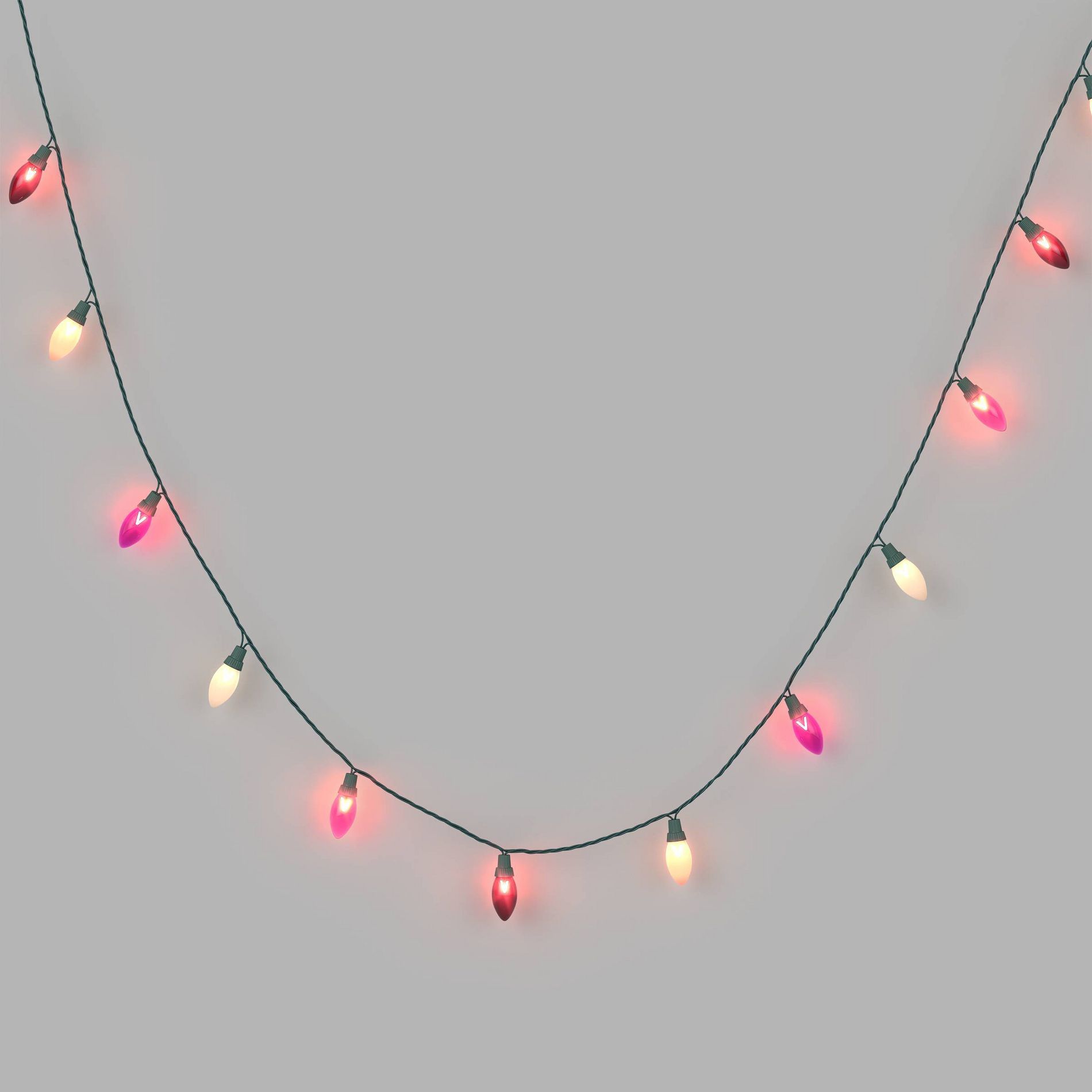 25LT LED Vintage Shades of Pink C9 Christmas Light String with Green Wire - Wondershop™