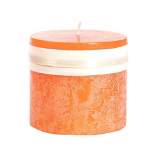 Northlight 3.25" Tangerine Orange Traditional Cylindrical Outdoor Pillar Candle