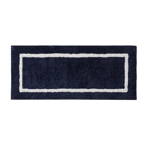 Vynxaria Bath Rugs and Mats Reversible 24x60" High Pile Tufted Microfiber Bath Rug - Geometric to Stripes Design - 1 of 4