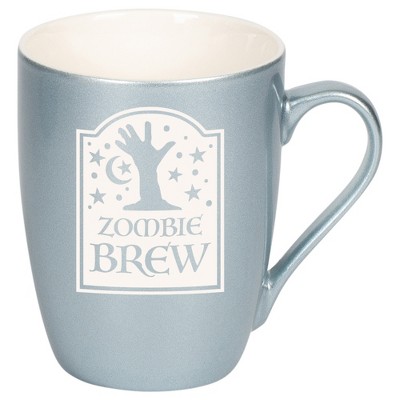 100 North Magic Potion 10 Ounce Frosted Blue Metallic Finish, Comfortably Fits Your Hands, New Bone China Coffee Tea Cup Mug, Zombie Brew