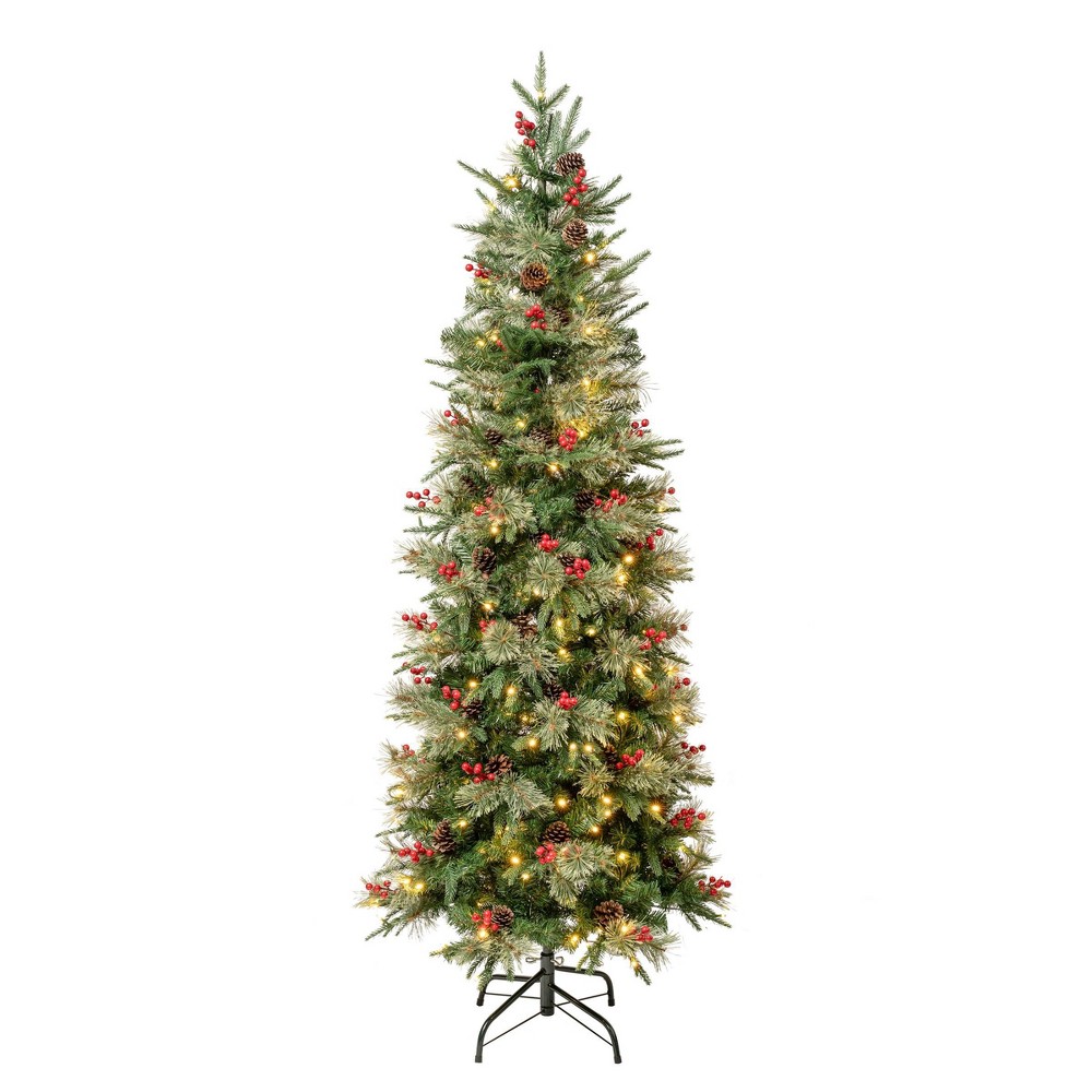 Photos - Garden & Outdoor Decoration National Tree Company First Traditions 6' Pre-Lit LED Slim Virginia Pine A 
