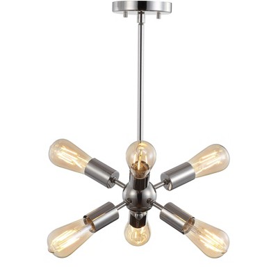 17.5" Metal Jobs Sputnik Pendant (Includes Energy Efficient Light Bulb) Silver - JONATHAN Y