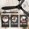 Airsurfer 60" Modern Matte Black Propeller Ceiling Fan with Color-Changing LED Light & Remote, 3-Blade Design - 4 of 4