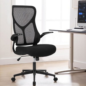 ALEXOUN Mesh Rolling Swivel Task and Office Chairs with Wheels,Flip-up Arms & Adjustable Height Gaming Chairs,Lumbar Support,for Home,Office - 1 of 4