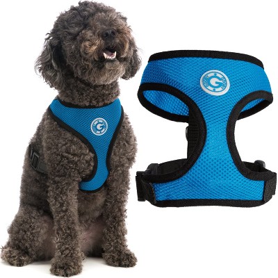 GOOBY Soft Mesh Harness, Small Dog Harness with Breathable Mesh, Sea Blue, Large