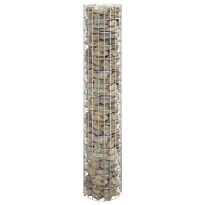 vidaXL Circular Gabion Pole Galvanized Steel Ã˜11.8"x59.1"