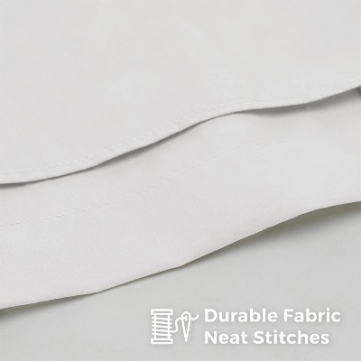 White Full Cotton Blend Tailored Bed Skirt with Split Corners