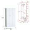 SEVOBAL Armoires Wardrobe with Three Doors Two Drawers Four Shelves and Hanging Rod for Bedroom Storage, White, 35.4"*19.7"*71.1" - 4 of 4