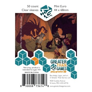 Greater Than Games: Card Sleeves: Mini Euro Size - 44x68 mm, 50 Sleeves, Clear, Acid Free & PVC Free, Card Game Protective Accessory - 1 of 4