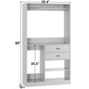 Aheaplus 40'' Freestanding Closet Organizer System with Hanging Rods, Drawers, Storage Shelves - 3 of 4