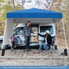 Costway 10 X 10FT Pop up Canopy Tent with 1 Sidewall, Portable Backpack, 4 Stakes Slant Leg Blue/White/Pinl/Gray - 4 of 4