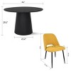 5-Piece Dining Table Set for 4, 46" Modern Round Manufactured Grain Dining Table with 4 Upholstered Fabric Dining Chairs for Dining Room-Maison Boucle - 4 of 4