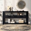 Lyngins Large Entryway Table with 4 Drawers & 3 Open Shelves, Eco-Friendly P2 MDF, Painted Console Table with Metal Handles, Hallway Sofa Table - 2 of 4