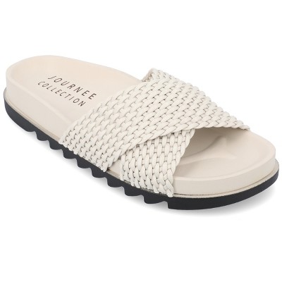 Journee Collection Womens Gretie Flatform Treaded Slide Sandal