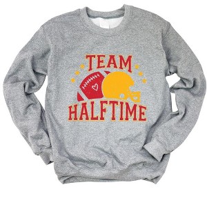 Simply Sage Market Women's Graphic Sweatshirt Team Halftime Distressed - Red - 1 of 4