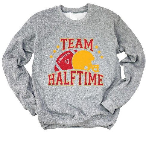 Simply Sage Market Women's Graphic Sweatshirt Team Halftime Distressed - Red - image 1 of 4