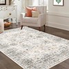 Machine Washable Rug Indoor Vintage Persian Distressed Area Rug Floral Print Throw Rugs for Living Room - 3 of 4