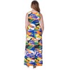 24seven Comfort Apparel Multicolor Floral Sleeveless V Neck Maxi Dress With Pockets - 3 of 4