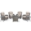 Buenhomino 7 Pieces Outdoor Patio Furniture Set with 30" Square Fire Pit Table, Rattan Wicker Swivel Rocker Chairs Sets - 3 of 4