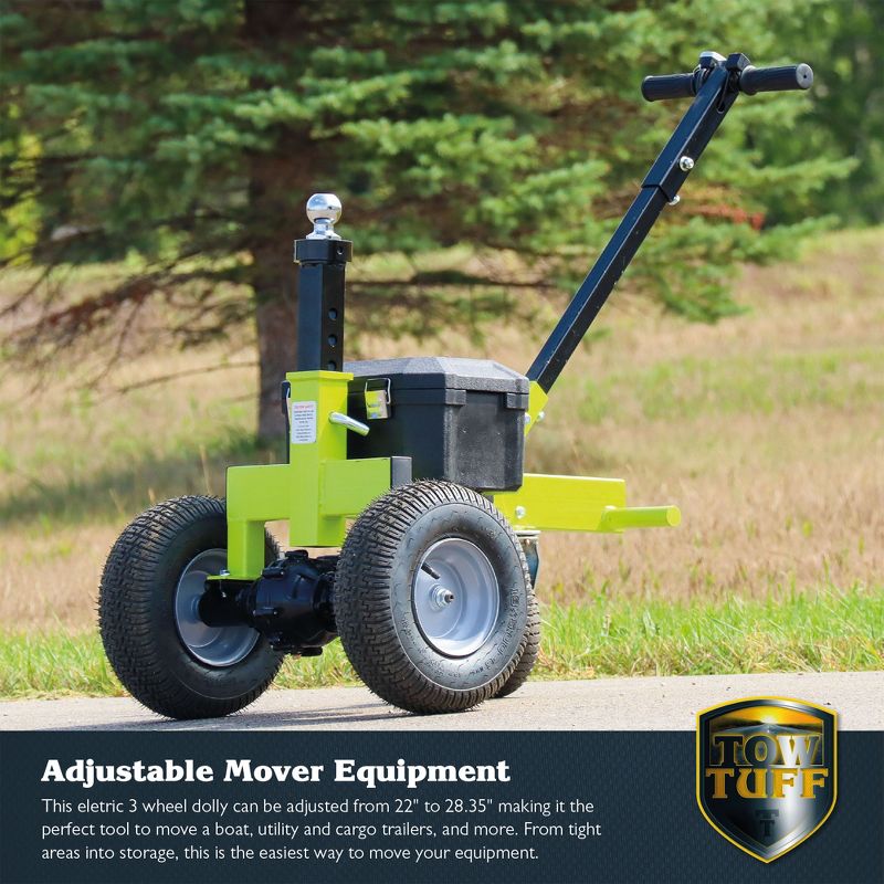 Tow Tuff Versatile Adjustable 3500lbs Capacity Variable Ball Height Electric Utility Trailer for Boats - Green (TMD-35ETD8), 3 of 7