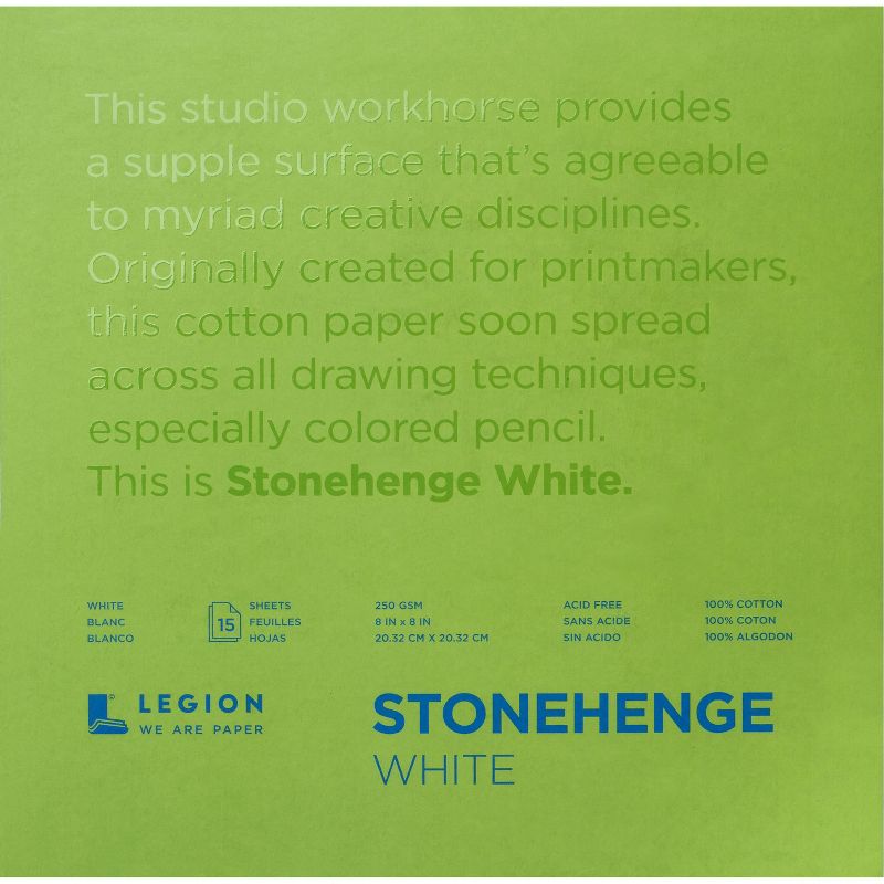 Stonehenge Paper Pad 8"X8" 15 Sheets/Pkg-White 90lb, 1 of 3