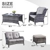 POCASSY 6 Piece Patio Furniture Set, All Weather Wicker Rattan Patio Lovseat Sofa Set with Wicker Patio Chair, Coffee Table and Ottoman - 3 of 4
