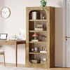 Tribesigns 5-Tier Tall Bookshelf, 70.8"Farmhouse Wooden Bookcase with Storage,  for Living Room, Home Office, Bedroom, Brown - 3 of 4