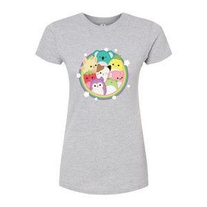 Women's - Squishmallows - Rainbow Circle Group Fitted Graphic T-Shirt - 1 of 2