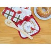 C&F Home "Joy" Sentiment with Red Cardinal Sitting on Holly Berry Wreath Printed Potholder Gift Set. - 4 of 4