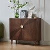 LOVSO 39.4''Buffet Cabinet with Storage, Mid-Century Buffet Storage Cabinet with 2 Doors and Shelves,for Kitchen Room,Walnut - 2 of 4