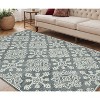 Dark Gray And Ivory Wool Oriental Hand Hooked Area Rug - 2 of 4