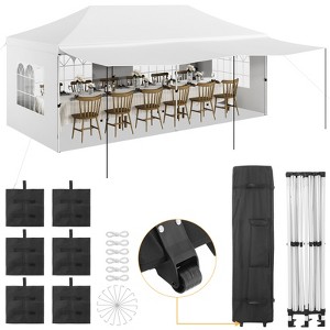 10x20 Pop Up Canopy Tent, Commercial Heavy Duty Canopy Tents for Parties with Roller Bag, 10x20 Tents with 6 Removable Sidewalls, 6 Sand Bags - 1 of 4