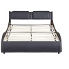 NicBex Full/Queen Upholstered Faux Leather Platform Bed Frame with LED Lights,Wave Like Curve Low Profile Platform Bed Frame,Wood Slats Support - 4 of 4