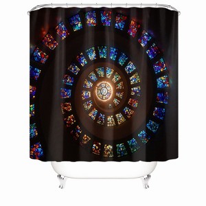 Rotating Pattern Shower Curtains for Bathroom Waterproof Fabric Bath Curtain Durable Soft Stylish Bathroom Decor 72x72 Inch - 1 of 1