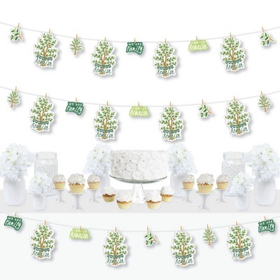 Big Dot of Happiness Family Tree Reunion - Family Gathering Party DIY Decorations - Clothespin Garland Banner - 44 Pieces