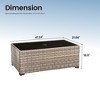 XIZZI Outdoor Coffee Table with Umbrella Base Insert, All-Weather Wicker Patio Table with Center Umbrella Hole, Rectangular Umbrella Table, Gray 2 - 3 of 3