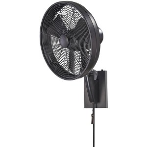 15" Minka Aire Modern Industrial Indoor Outdoor Wall Fan Matte Black Plug In Wet Rated for Patio Exterior Porch Gazebo Garage Barn - 1 of 4