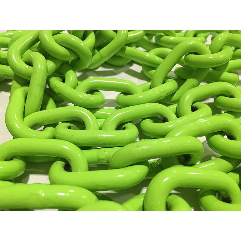 Timber Tuff 5/16 Inch x 14 Foot Multipurpose Grade 43 Log Chain with 2 Hooks for Logging, Towing ATV's, and More, Lime Green, 2 of 6