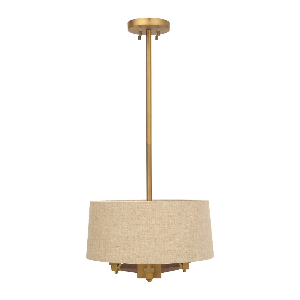 18" Wood Drum Pendant Gold - Storied Home
