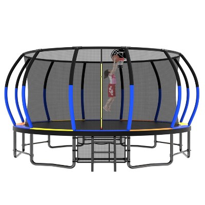 BestParts 16FT Trampoline with Enclosure - Recreational Trampolines with Ladder and AntiRust Coating, ASTM Approval Outdoor Trampoline for Kids