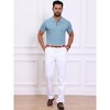 INSPIRE CHIC Men's Knitted Ribbed Hem Short Sleeve Textured Polo Shirts - 2 of 4