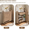 Acekool 4-Tier Shoe Storage Cabinet with 3 Flip Drawers & 2 Slide Drawers, Adjustable Shelves - 2 of 4