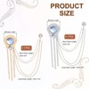 Unique Bargains Hanging Fashion Crystal Lapel Suit Round Gem Tassel Chain Brooch Pins 2 Pcs - 2 of 4