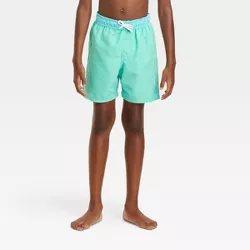 Boys' Solid Swim Shorts - Cat & Jack™ Turquoise Blue