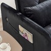 VASIP "55.5" Wide Twins Pull Out Sleeper Sofa Bed - Khaki Velvet Upholstered Convertible Couch for Small Spaces - 4 of 4