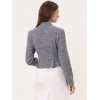 Allegra K Women's Elegant Cardigan Plaid Open Front Office Shrug Long Sleeve Cropped Bolero Top - 3 of 4