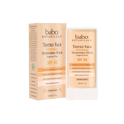 Babo Botanicals Tinted Face Mineral Sunscreen Stick - SPF 50 - 0.6oz