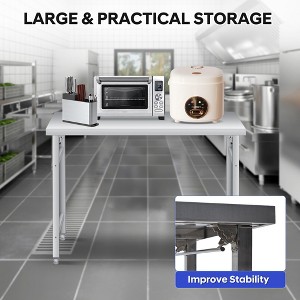 Stainless Steel Folding Table Single Layer, Portable, Lightweight, Durable, Easy Storage - 1 of 4