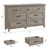 GustoWave Farmhouse Retro Bedroom Dresser with 7 Drawers, Horizontal 54'' Wooden Chest of Drawers with Metal Handles - 3 of 4